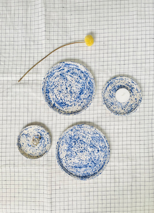 Blue Splatter Dish